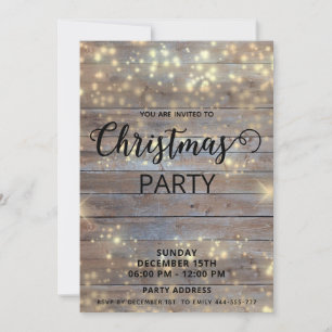 Rustikales Holz elegante Corporate Holiday Party Einladung