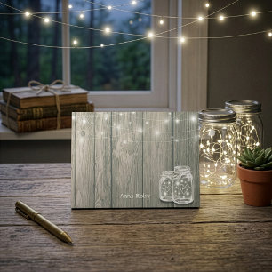 Rustikales Holz Elegante Mason Jar Vintager String Post-it Klebezettel