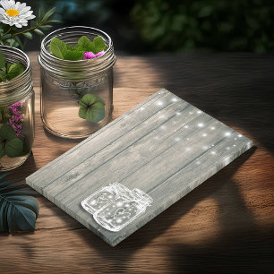 Rustikales Holz Elegante Mason Jar Vintager String Post-it Klebezettel