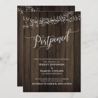 Rustikales Holz, elegante, vertagte Hochzeitskarte