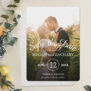 Rustikales Holz Foto Custom Wedding Save the Date