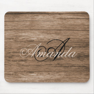 Rustikales Holz für Mit Monogramm Mauspad