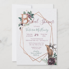 Rustikales Holz geometrische Wasserfarbe Einladung