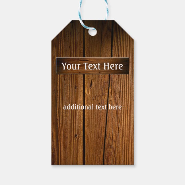 Rustikales Holz Geschenkanhänger (Vorderseite)