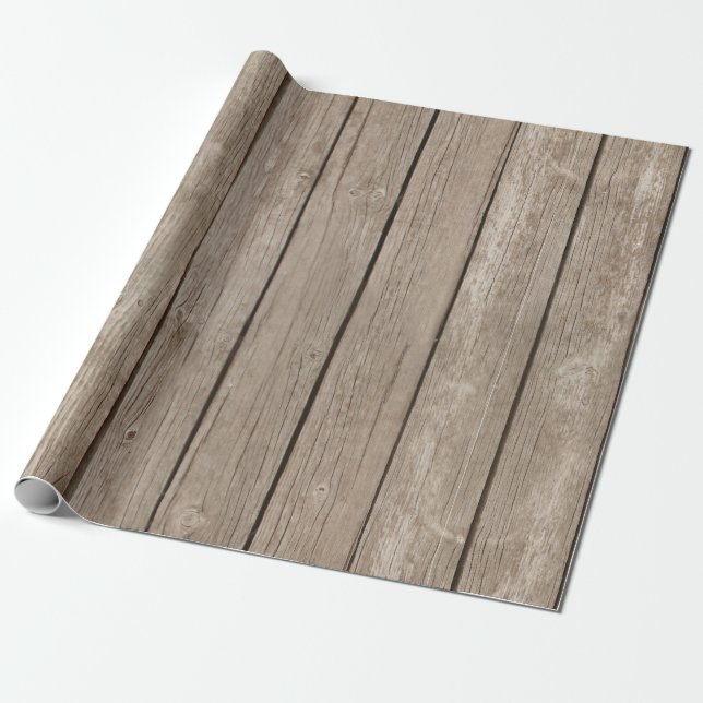 Rustikales Holz gewitterte Stallplatten Wrapping P Geschenkpapier (Ungerollt)