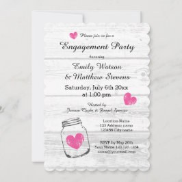 Rustikales Holz-Glas-Verlobungsparty Einladungen