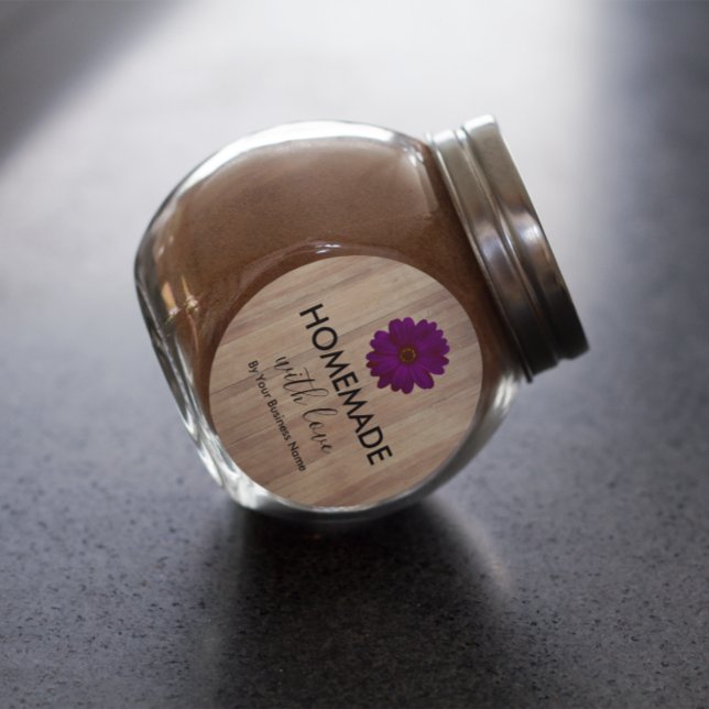 Rustikales Holz, hausgemacht mit Liebe Runder Aufkleber (Von Creator hochgeladen)