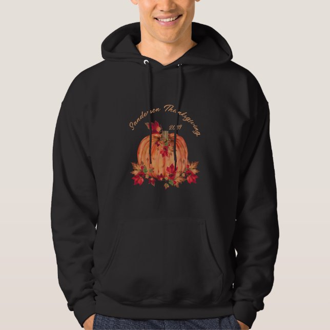 Rustikales Holz Herbst Orange Pumpkins Herbstlaub Hoodie (Vorderseite)