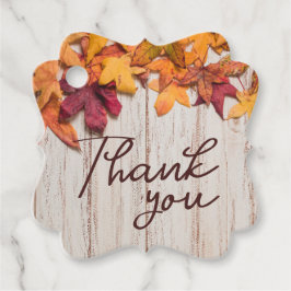 Rustikales Holz Herbstlaub Brautparty Geschenkanhänger