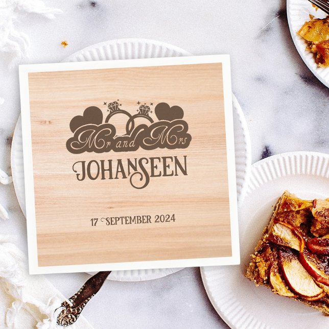 Rustikales Holz Herr und Frau Elegant Bauernhaus H Serviette (Von Creator hochgeladen)