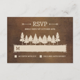 Rustikales Holz/Hochzeitskarten RSVP Karte