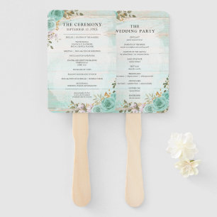 Rustikales Holz Hochzeitsprogramm & Party-Liste-Ha Fächer