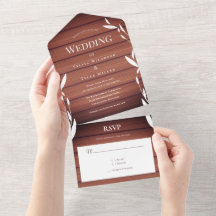 Rustikales Holz in einer Einladung