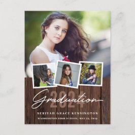 Rustikales Holz jedes Jahr Abschluss 4 Foto Postkarte