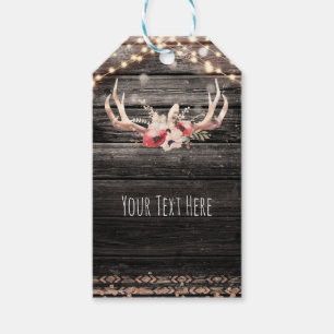 Rustikales Holz & Lichter Florale Geweihe Boho Chi Geschenkanhänger