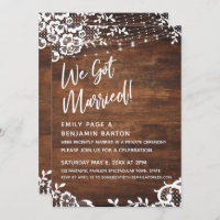 Rustikales Holz, Lichter & Spitzen Wir Got Verheir