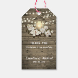 Rustikales Holz Magnolia Laternenleuchten Hochzeit Geschenkanhänger