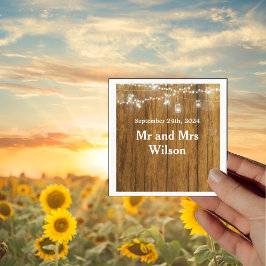 Rustikales Holz Mason Jar Hanging Lights Cocktail Serviette