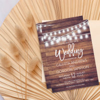 Rustikales Holz Mason Jar String Lights Hochzeit