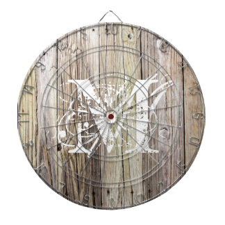 Rustikales Holz Mit Monogramm Dartscheibe