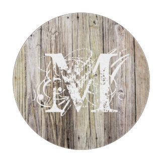 Rustikales Holz Mit Monogramm Schneidebrett