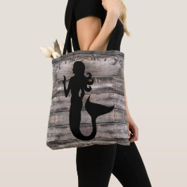 rustikales Holz mit Silhouette MERMAID |