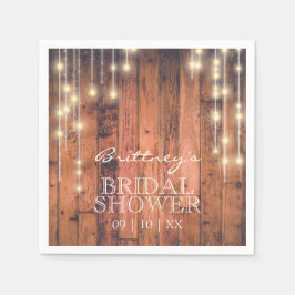 Rustikales Holz mit String Lights | BRAUTPARTY Serviette
