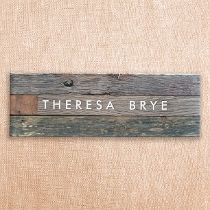 Rustikales Holz Mitarbeiter Magnetname Abzeichen Namenschild