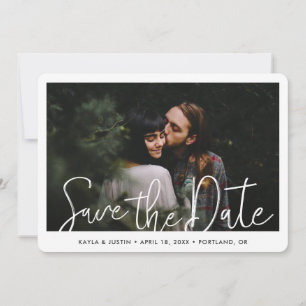 Rustikales Holz Moderne Grenzen Foto Hochzeit Save The Date