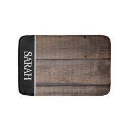 Rustikales Holz Monogram Bauernstall gestört Badematte
