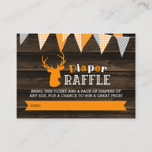 Rustikales Holz Orange Deer Boy Diaper Raffel Tick Begleitkarte