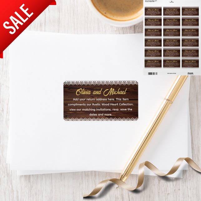 Rustikales Holz passt zu unserer Herzenskollektion Adressaufkleber (Von Creator hochgeladen)