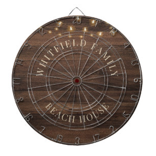 Rustikales Holz - Personalisiertes Familienstrandh Dartscheibe