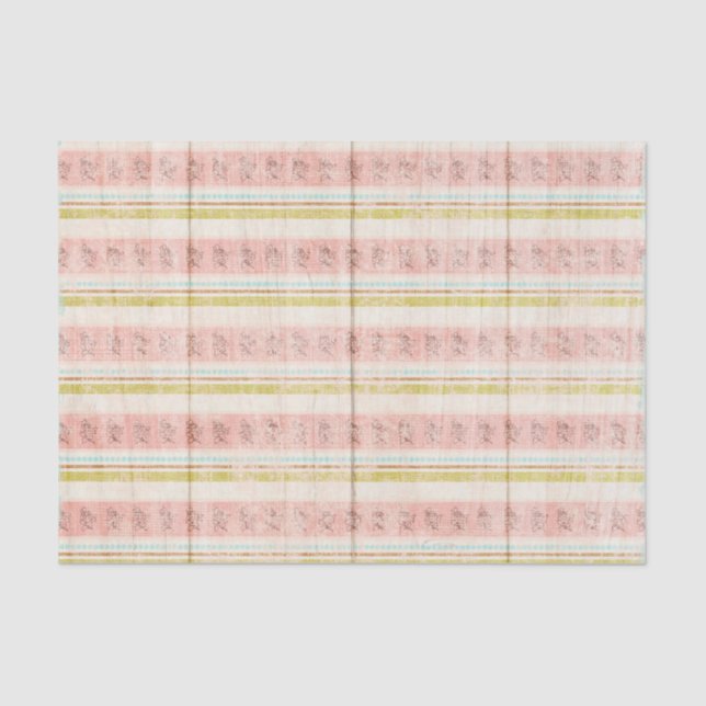 Rustikales Holz Pink Shabby Hütte Chic Tee Party Seidenpapier (Vorderseite)