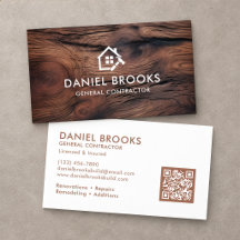 Rustikales Holz QR-Code für Generalunternehmer