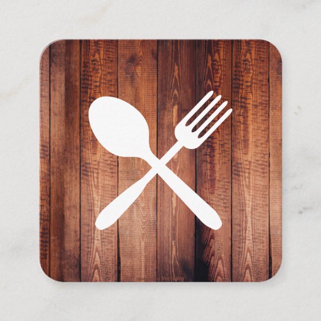 Rustikales Holz Quadratische Visitenkarte (Vorderseite)