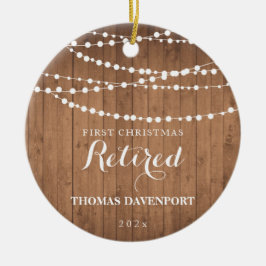 Rustikales Holz Rent 1. Weihnachtsfeier Keramik Or Keramik Ornament