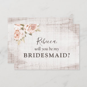 Rustikales Holz Romantische Rose Brautparty Vorsch Einladung