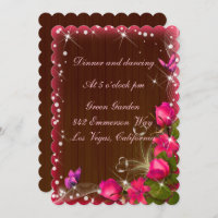 Rustikales Holz Rosa Blütenschmetterling Hochzeits