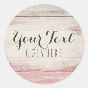 Rustikales Holz Rosa Ombre Shabby Hütte Chic Runder Aufkleber