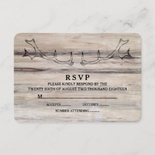 Rustikales Holz   RSVP-Karte für Hirsch Wedding RSVP Karte