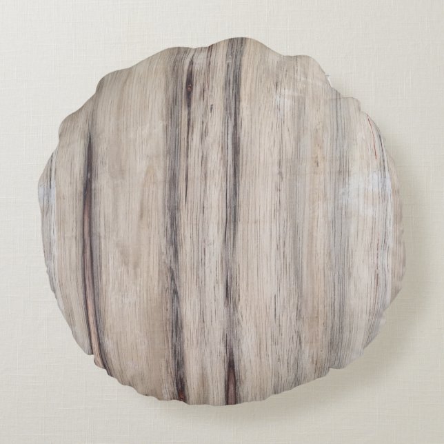 Rustikales Holz Rundes Kissen (Rückseite)