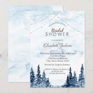 Rustikales Holz, Saitenleuchten, Aquarellfarben Einladung