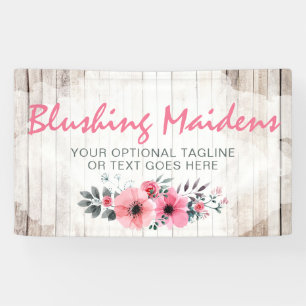 Rustikales Holz Shabby Chic Rosa Rosen Anemone Blu Banner