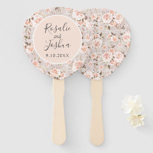 Rustikales Holz Shabby Chic Rose Namen & Hochzeits Fächer