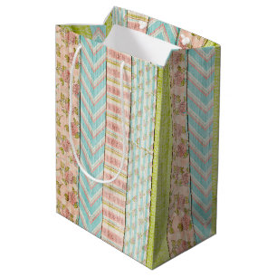 Rustikales Holz Shabby Cottage Florales Rosa Teepa Mittlere Geschenktüte