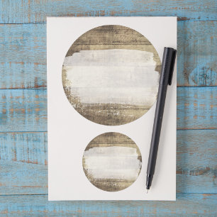 Rustikales Holz Shabby Grunge Vintag gestrichene M Runder Aufkleber