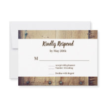 Rustikales Holz Sie und ich Hochzeit RSVP