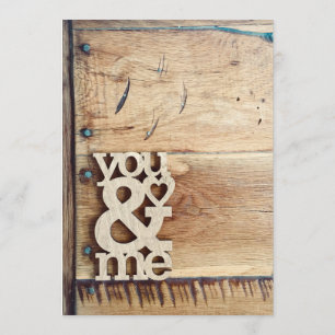 Rustikales Holz Sie und ich Hochzeitseinladungen Einladung