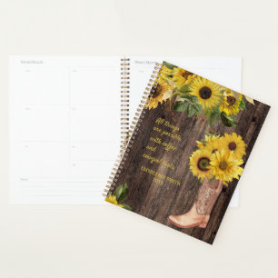 Rustikales Holz Sonnenblumen Cowgirl Boots Kaffee Planer